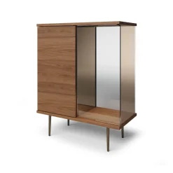 Walter Knoll Kommoden & Sideboards|Sideboard Highboard The Farns Nussbaum Tür Rechts Glas mit Lichtpaket