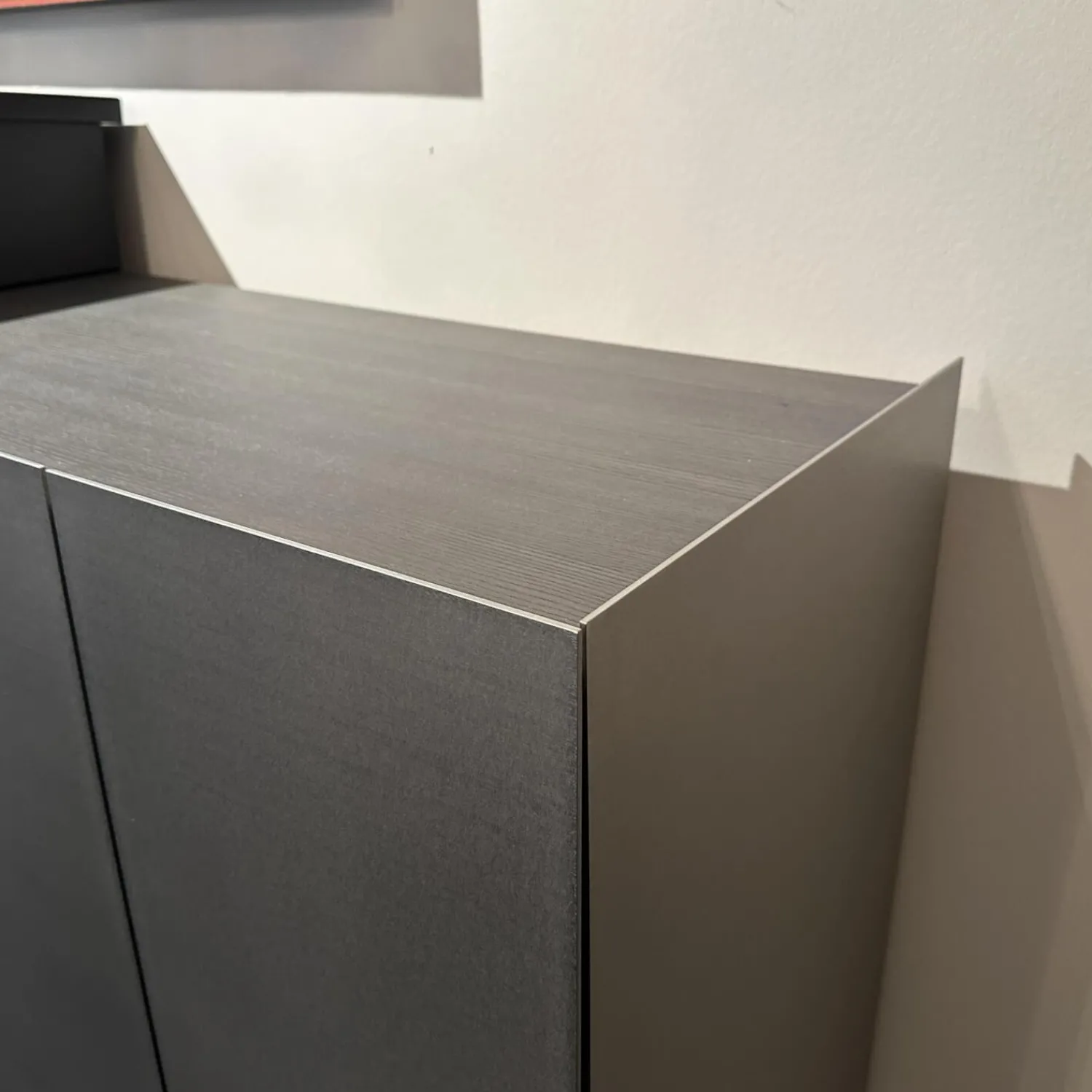 Interlübke Kommoden & Sideboards|Sideboard Jorel Esche Achat B73 Anthrazit Lackiert Und M21 Edelstahl Silvertouch Grau