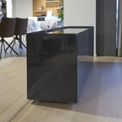 Interlübke Kommoden & Sideboards|Sideboard Jorel J 4036 Korpus Lack Matt 21 Anthrazit Front Glas Optiwhite Anthrazit S21 Lackiert