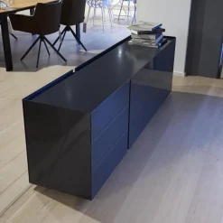 Interlübke Kommoden & Sideboards|Sideboard Jorel J 4036 Korpus Lack Matt 21 Anthrazit Front Glas Optiwhite Anthrazit S21 Lackiert