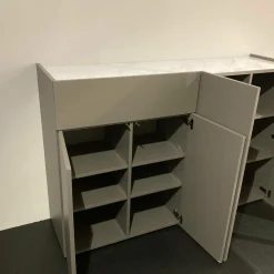 Spectral Smart Furniture Kommoden & Sideboards|Sideboard Just Charlie Lack Granit Grau Ablage Designglas Marmor White Weiß