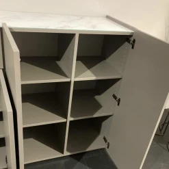 Spectral Smart Furniture Kommoden & Sideboards|Sideboard Just Charlie Lack Granit Grau Ablage Designglas Marmor White Weiß