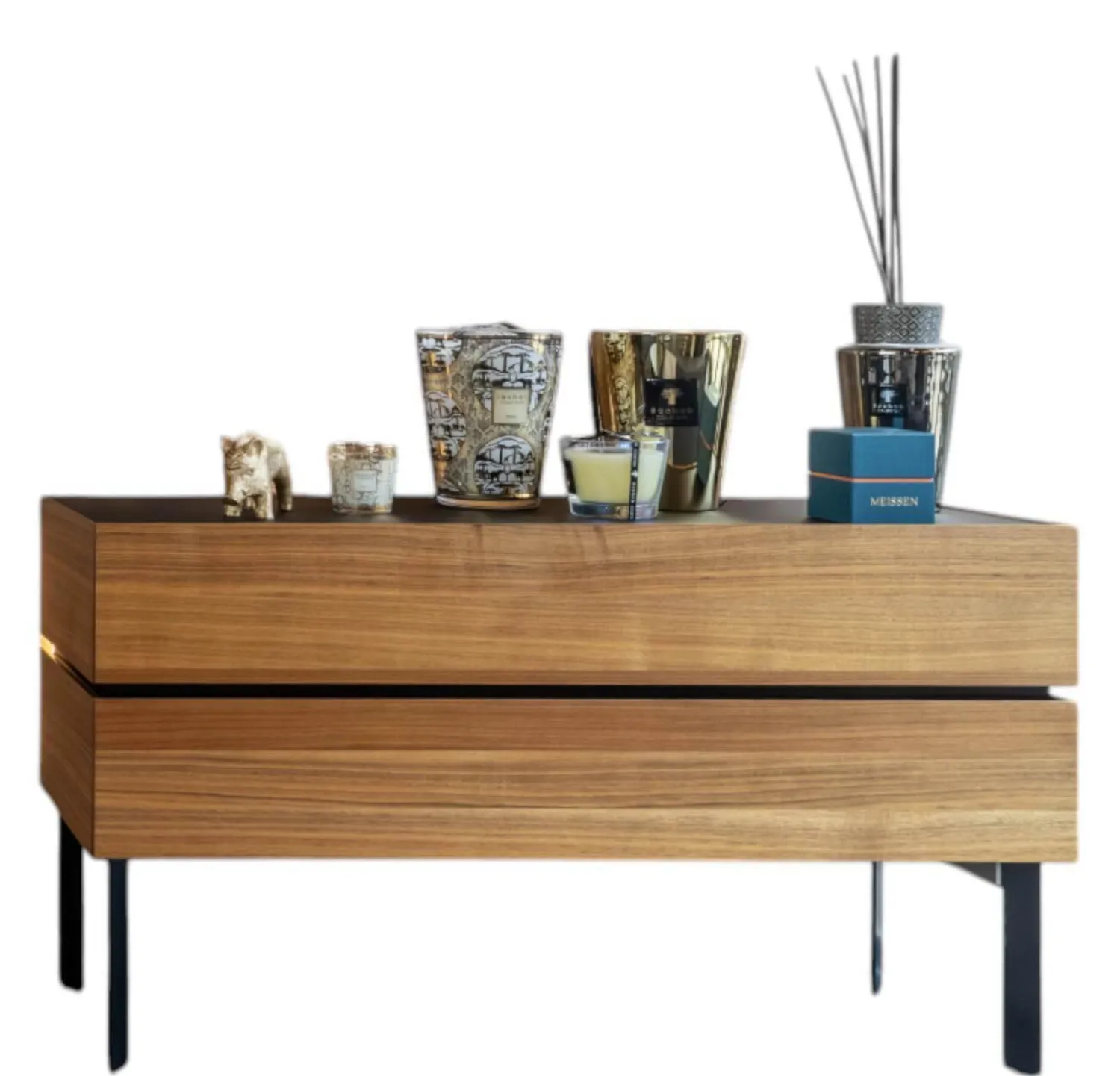 Interlübke Kommoden & Sideboards|Sideboard Just Cube Bold Nussbaum Canela Geölt E76 Abdeckplatte Mattglas
