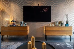 Interlübke Kommoden & Sideboards|Sideboard Just Cube Bold Nussbaum Canela Geölt E76 Abdeckplatte Mattglas