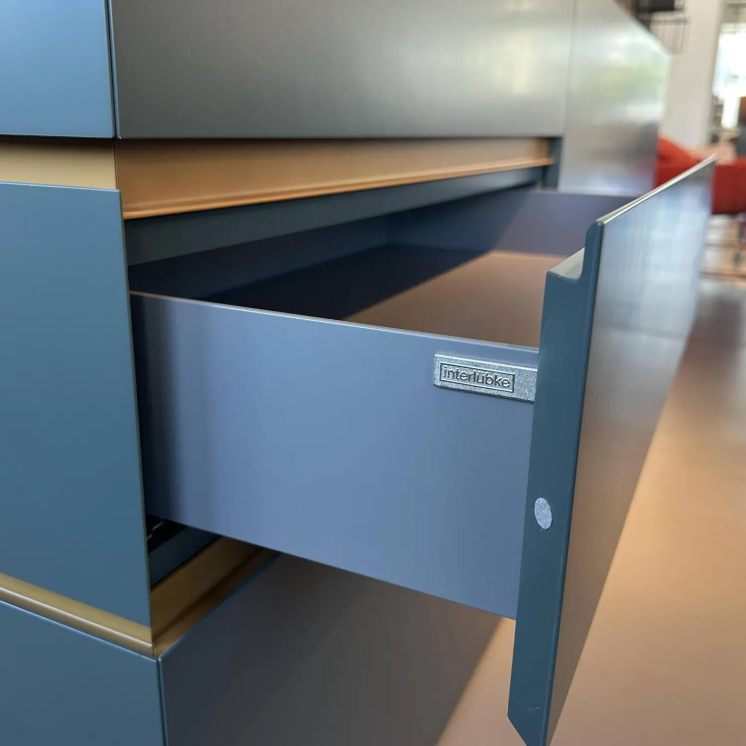 Interlübke Kommoden & Sideboards|Sideboard Just Cube Bold Lack Bahia M81 Grün Blau Abdeckplatte Mattglas Opti Masala T40 Gelb Braun