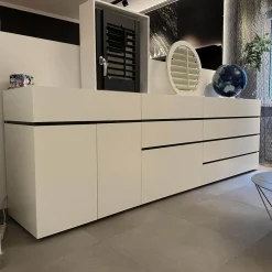 Interlübke Kommoden & Sideboards|Sideboard Just Cube Bold Front Lack Weiß Korpus Lack Anthrazit