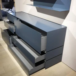 Interlübke Kommoden & Sideboards|Sideboard Just Cube Bold Lack Atlantic M82 Blau Und Winkelregalkombination Lilu Lack Atlantic M82 Blau