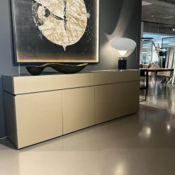 Interlübke Kommoden & Sideboards|Sideboard Just Cube Cold Lack Gold Metallic M09 Gold Abdeckplatte Stein Quarz Tropical Storm 064 Schwarz Weiß