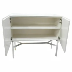 Interlübke Kommoden & Sideboards|Sideboard Just Cube Light Front Lack Hochglanz Kristallweiss M102 Gestell Matt Schneeweiß