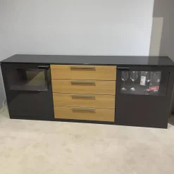 Musterring Kommoden & Sideboards|Sideboard Kara 61851 Lack Graphit Anthrazit Hochglanz Front Mit LED Beleuchtung