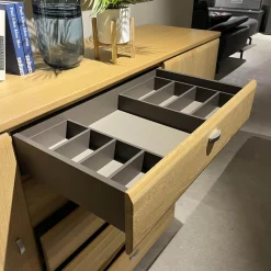 Rietberger Möbelwerke Kommoden & Sideboards|Sideboard Kiana 66174 Eiche Massiv 2206 Sand Mit Wandboard Und Beleuchtung