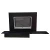Kettnaker Kommoden & Sideboards|Sideboard Lack Schwarz Mit Abdeckplatte Und TV-Panel Ohne Fernseher