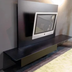 Kettnaker Kommoden & Sideboards|Sideboard Lack Schwarz Mit Abdeckplatte Und TV-Panel Ohne Fernseher