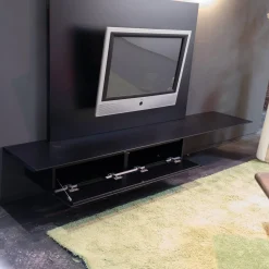 Kettnaker Kommoden & Sideboards|Sideboard Lack Schwarz Mit Abdeckplatte Und TV-Panel Ohne Fernseher