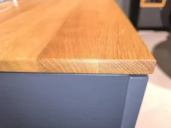 Niehoff Kommoden & Sideboards|Sideboard Lugano Front Und Korpus 096 Lack Quarzgrau Grau Oberboden Eiche Massiv Gestell Eisen Schwarz Mit Beleuchtung