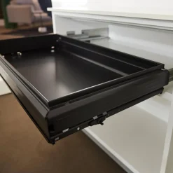 Vario Kommoden & Sideboards|Sideboard M9 Lack Premium Weiß Griff Aluminium Eloxiert Inklusive Einrichtungsset