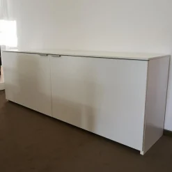 Vario Kommoden & Sideboards|Sideboard M9 Lack Premium Weiß Griff Aluminium Eloxiert Inklusive Einrichtungsset