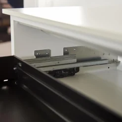 Vario Kommoden & Sideboards|Sideboard M9 Lack Premium Weiß Griff Aluminium Eloxiert Inklusive Einrichtungsset