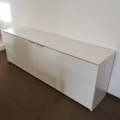 Vario Kommoden & Sideboards|Sideboard M9 Lack Premium Weiß Griff Aluminium Eloxiert Inklusive Einrichtungsset