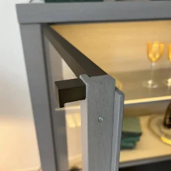 Form Exclusiv Kommoden & Sideboards|Sideboard Madison 4-türig Korpus Eiche Grau Gebeizt Türen Glas Mit Beleuchtung