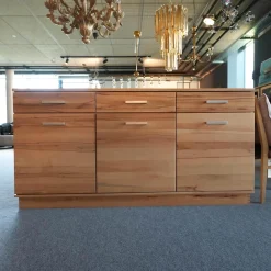 Eigene Herstellung Kommoden & Sideboards|Sideboard Massivholz Buchenholz Massiv Bügelgriffe Silberfarben