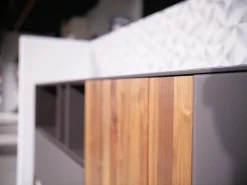 Anrei Kommoden & Sideboards|Sideboard Mileto Astnussbaum Massiv Lack Zartbitter Anthrazit Inklusive Beleuchtung