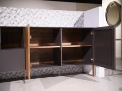 Anrei Kommoden & Sideboards|Sideboard Mileto Astnussbaum Massiv Lack Zartbitter Anthrazit Inklusive Beleuchtung