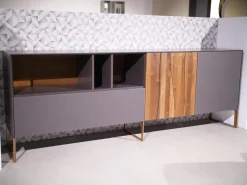 Anrei Kommoden & Sideboards|Sideboard Mileto Astnussbaum Massiv Lack Zartbitter Anthrazit Inklusive Beleuchtung