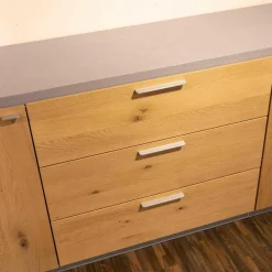 Hartmann Kommoden & Sideboards|Sideboard MR Tomeo Kerneiche Natur Massiv Griffe Aluminium