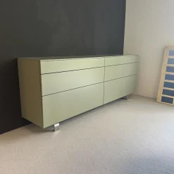 Hülsta Kommoden & Sideboards|Sideboard Neo Lack NCS S4010 Mintgrün Grün Matt Gestell Metall Chrom Glänzend