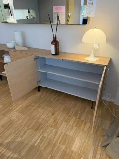 Piure Kommoden & Sideboards|Sideboard Nex Eiche mit 2 Drehtüren Innen P51 Cool Grey
