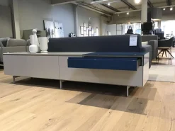 Piure Kommoden & Sideboards|Sideboard Nex Lack Matt Dune 1 Ladenelement In Hochglanz Blue Fußgestell Lack Matt Dune