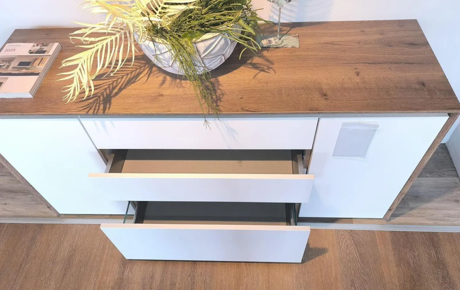 Nobilia Kommoden & Sideboards|Sideboard Nizza Front Lacklaminat 967 Alpinweiß Weiß Ultramatt Korpus Eiche Havanna Nachbildung