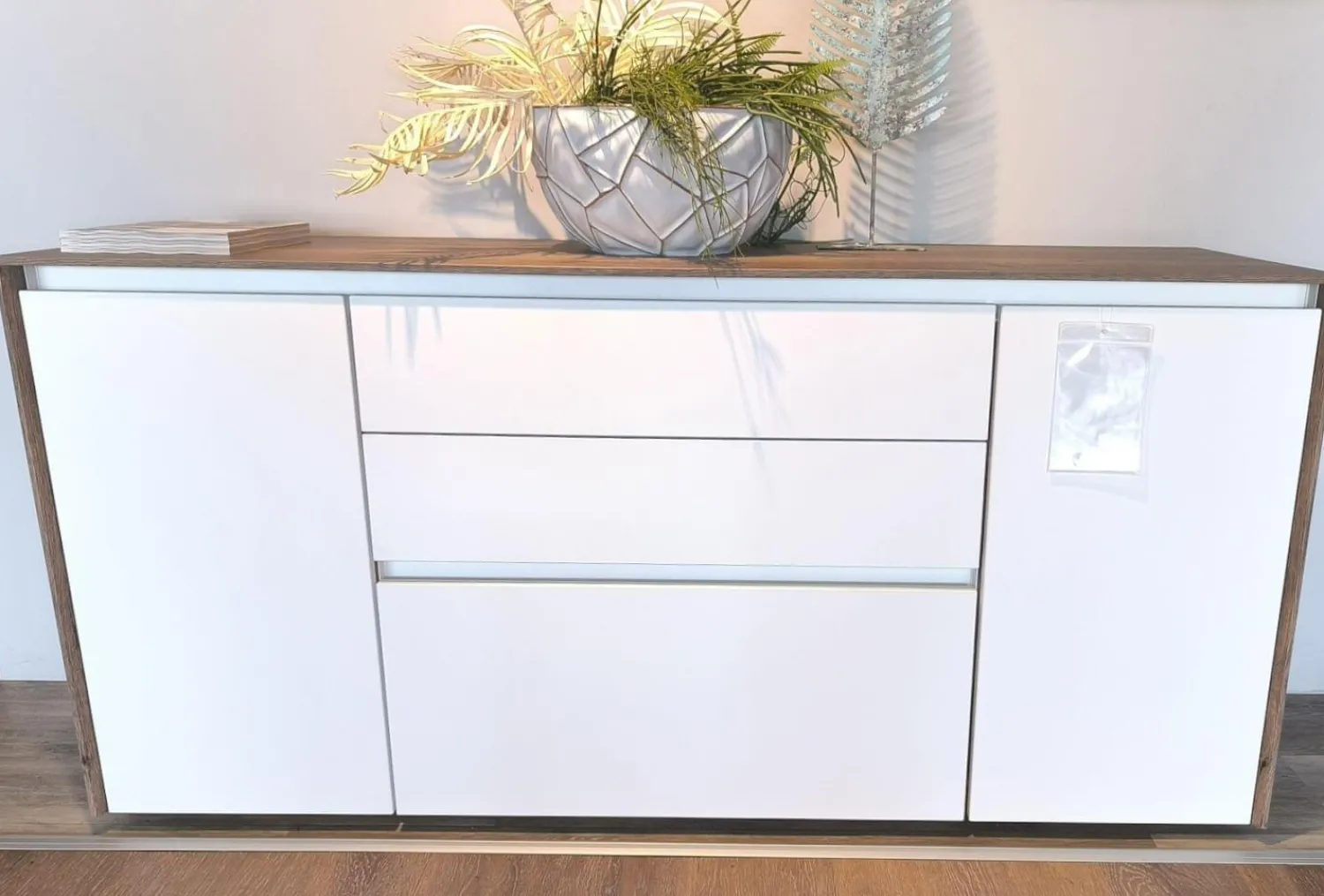 Nobilia Kommoden & Sideboards|Sideboard Nizza Front Lacklaminat 967 Alpinweiß Weiß Ultramatt Korpus Eiche Havanna Nachbildung