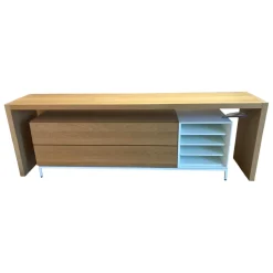 Hülsta Kommoden & Sideboards|Sideboard Now Spin Eiche Natura Metallgestell Lack Reinweiß Inklusive Beleuchtung