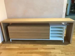 Hülsta Kommoden & Sideboards|Sideboard Now Spin Eiche Natura Metallgestell Lack Reinweiß Inklusive Beleuchtung