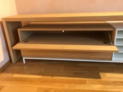 Hülsta Kommoden & Sideboards|Sideboard Now Spin Eiche Natura Metallgestell Lack Reinweiß Inklusive Beleuchtung