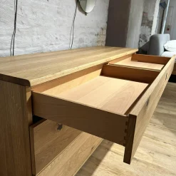 Team 7 Kommoden & Sideboards|Sideboard Nox 3 Eiche Wild Natur Geölt mit 3 Tandemladen Quadratgriff QE Edelstahl