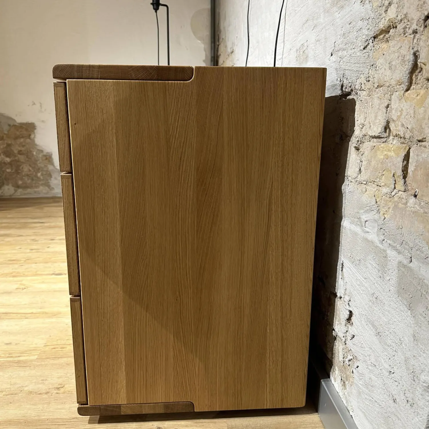 Team 7 Kommoden & Sideboards|Sideboard Nox 3 Eiche Wild Natur Geölt mit 3 Tandemladen Quadratgriff QE Edelstahl