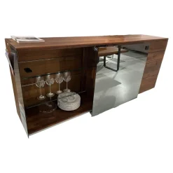 Team 7 Kommoden & Sideboards|Sideboard Nox Nussbaum Wild Naturöl Glasausführung Palladium Glas Mit Beleuchtung