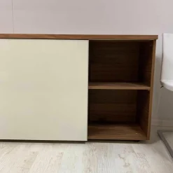 Ruoss Kommoden & Sideboards|Sideboard Nussbaum Glas Weiß Lackiert 9010 mit Hängeelement Claron