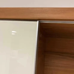 Ruoss Kommoden & Sideboards|Sideboard Nussbaum Glas Weiß Lackiert 9010 mit Hängeelement Claron