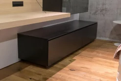 B&B Italia Regale|Kommoden & Sideboards|Sideboard Pab Bodenstehend Regalsystem Wandhängend Schwarz Matt 3764E Lackiert Und Eiche Hell Gebürstet