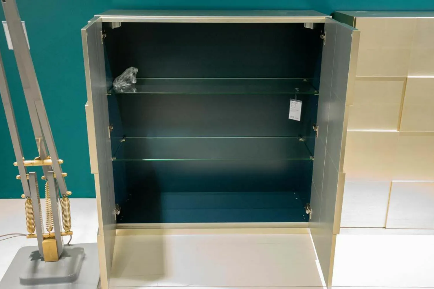 Capo D'Opera Kommoden & Sideboards|Sideboard Quadro Oberfläche Blattsilber Matt Innen Grün