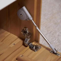 Decker Kommoden & Sideboards|Sideboard Ramos in Astbuche Massiv Naturbelassen Geölt Frontakzente Glas Weiß mit Beleuchtung