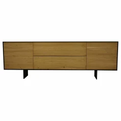 Riva Kommoden & Sideboards|Sideboard Rialto Fly Metal Fronten Eiche Vintage B3 Korpus und Wangen Eisen Titan Effekt