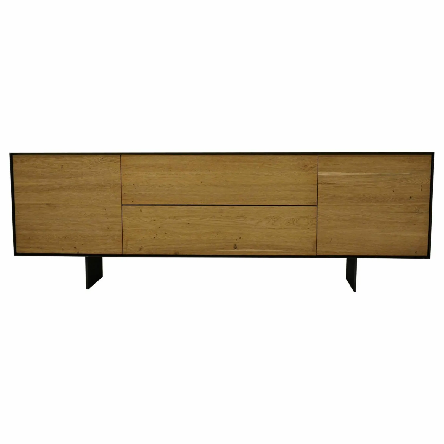 Riva Kommoden & Sideboards|Sideboard Rialto Fly Metal Fronten Eiche Vintage B3 Korpus und Wangen Eisen Titan Effekt