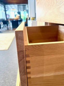 Wimmer Kommoden & Sideboards|Sideboard Saluto Asteiche Bianco Geölt Glaselemente Braunglas Inklusive LED Beleuchtung