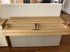 Natura Kommoden & Sideboards|Sideboard Scottsdale Lack Samtgrau Grau Wildeiche Soft Gebürstet