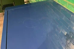 Baxter Kommoden & Sideboards|Sideboard Selene Mobile Hochglanzlack Laccature Dunkelblau Einsatz Marmor